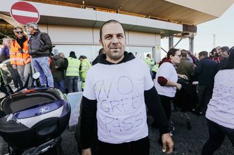 Le proteste dei portuali contro il Green pass a Trieste&nbsp;