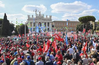 Manifestazione dei sindacati in piazza San Giovanni&nbsp;