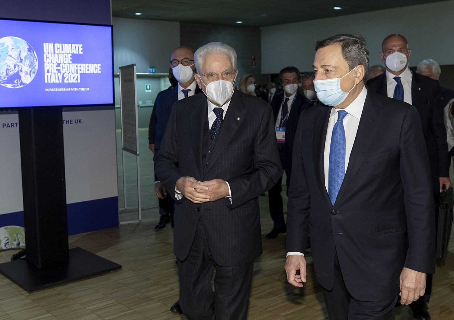 il Presidente della Repubblica Sergio Mattarella con il presidente del Consiglio, Mario Draghi