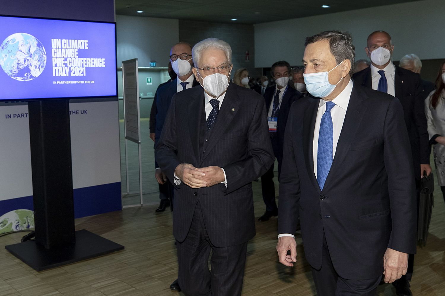 il Presidente della Repubblica Sergio Mattarella con il presidente del Consiglio, Mario Draghi