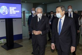 il Presidente della Repubblica Sergio Mattarella con il presidente del Consiglio, Mario Draghi