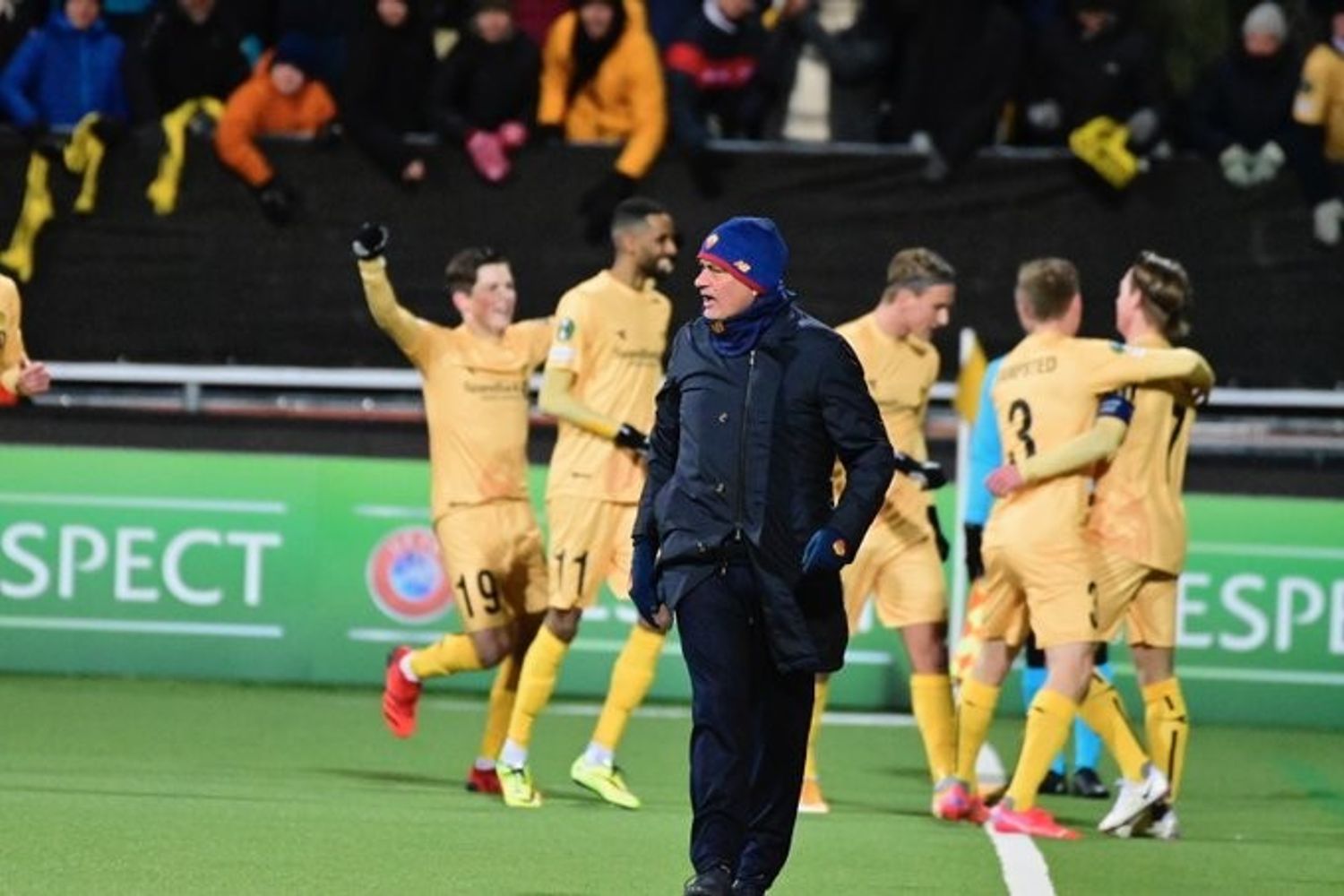 L'allenatore Jos&eacute; Mourinho dopo la rete del centrocampista del Bodo  Patrick Berg&nbsp;