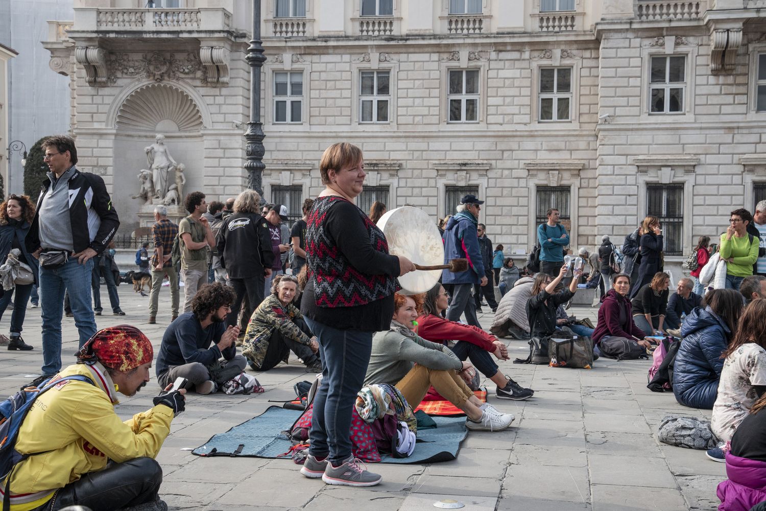 Proteste No Green pass in piazza Unit&agrave; d'Italia a Trieste&nbsp;