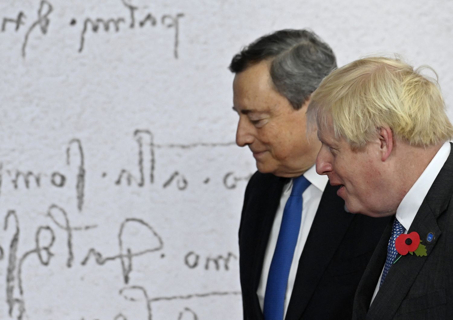 Mario Draghi e Boris Johnson al G20 di Roma