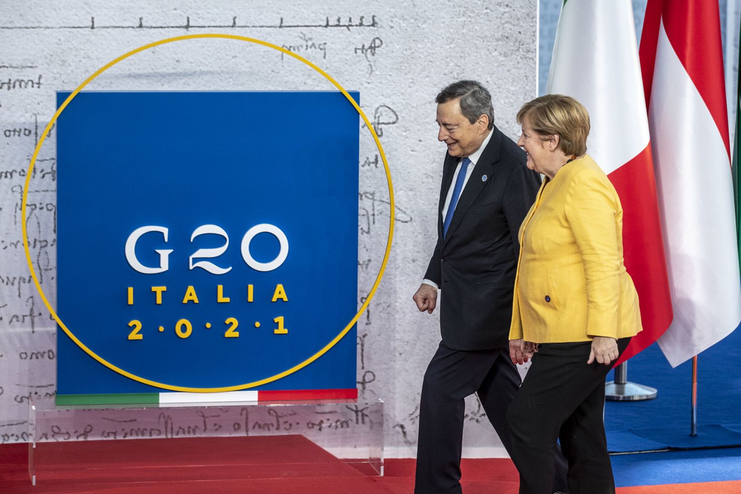 Mario Draghi e Angela Merkel