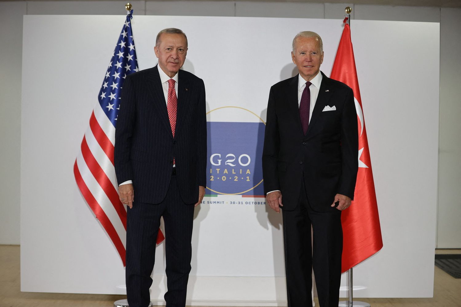 Il presidente degli Usa, Joe Biden, con il presidente turco Erdogan