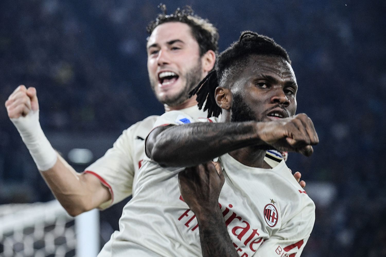 Kessie esulta dopo il gol del raddoppio sulla Roma&nbsp;
