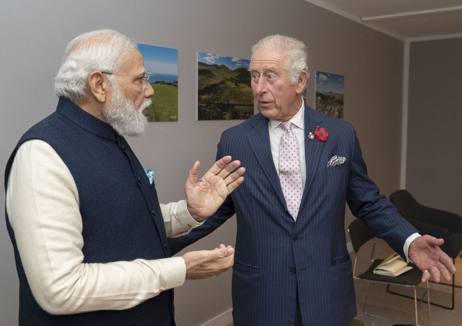 Il premier indiano&nbsp;Narendra Modi Con il Principe Carlo