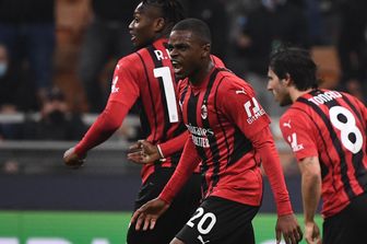 Kalulu festeggia il gol nella sfida tra Milan e Porto