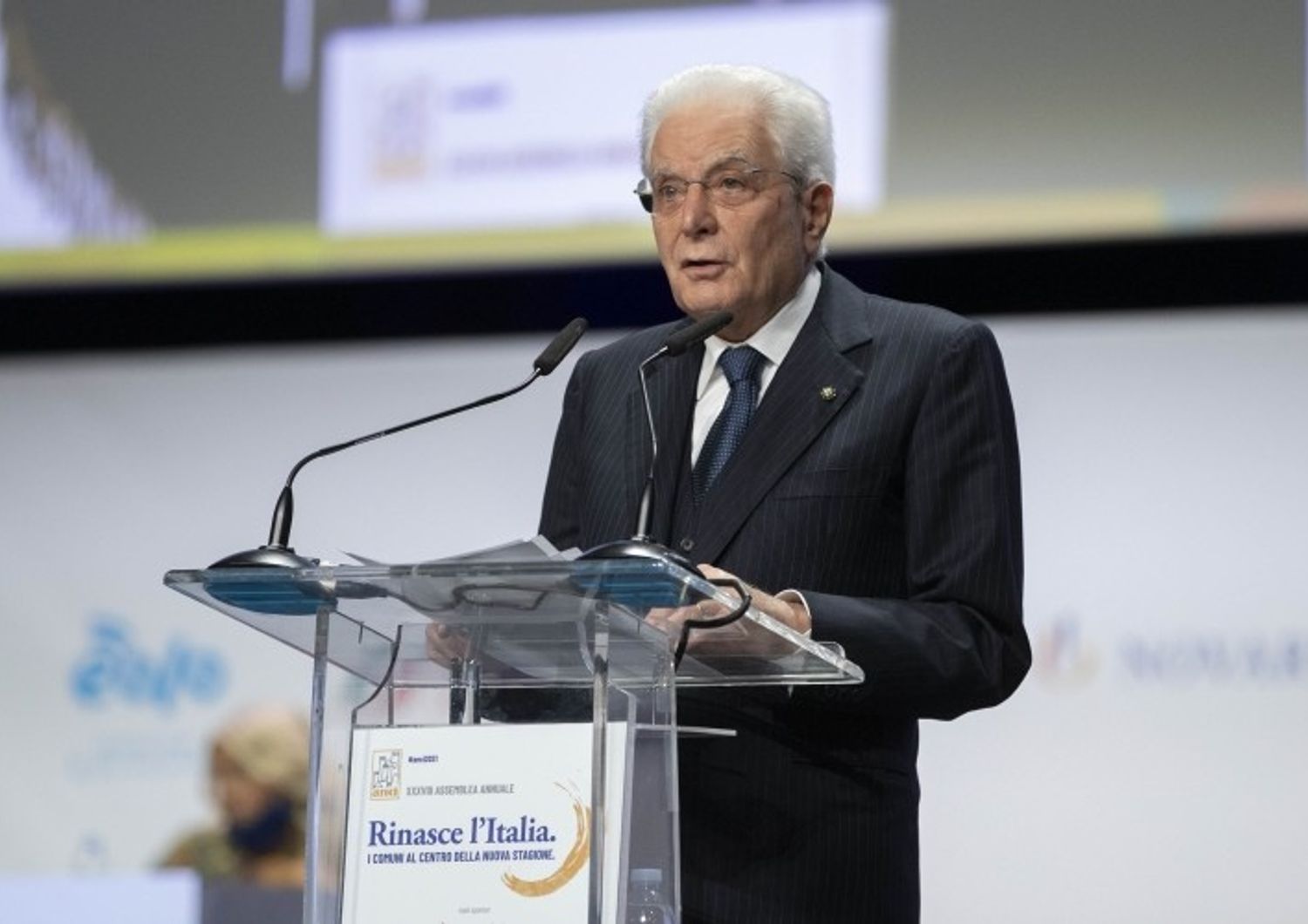 Il Presidente della Repubblica Sergio Mattarella in occasione della 38^ Assemblea dell'Anci a Parma&nbsp;