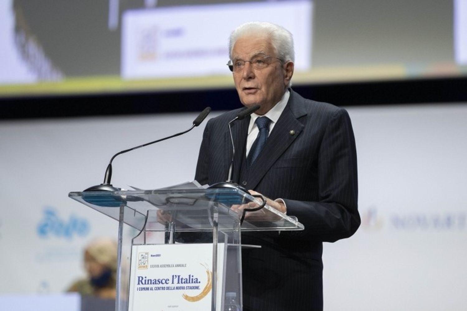 Il Presidente della Repubblica Sergio Mattarella in occasione della 38^ Assemblea dell'Anci a Parma&nbsp;