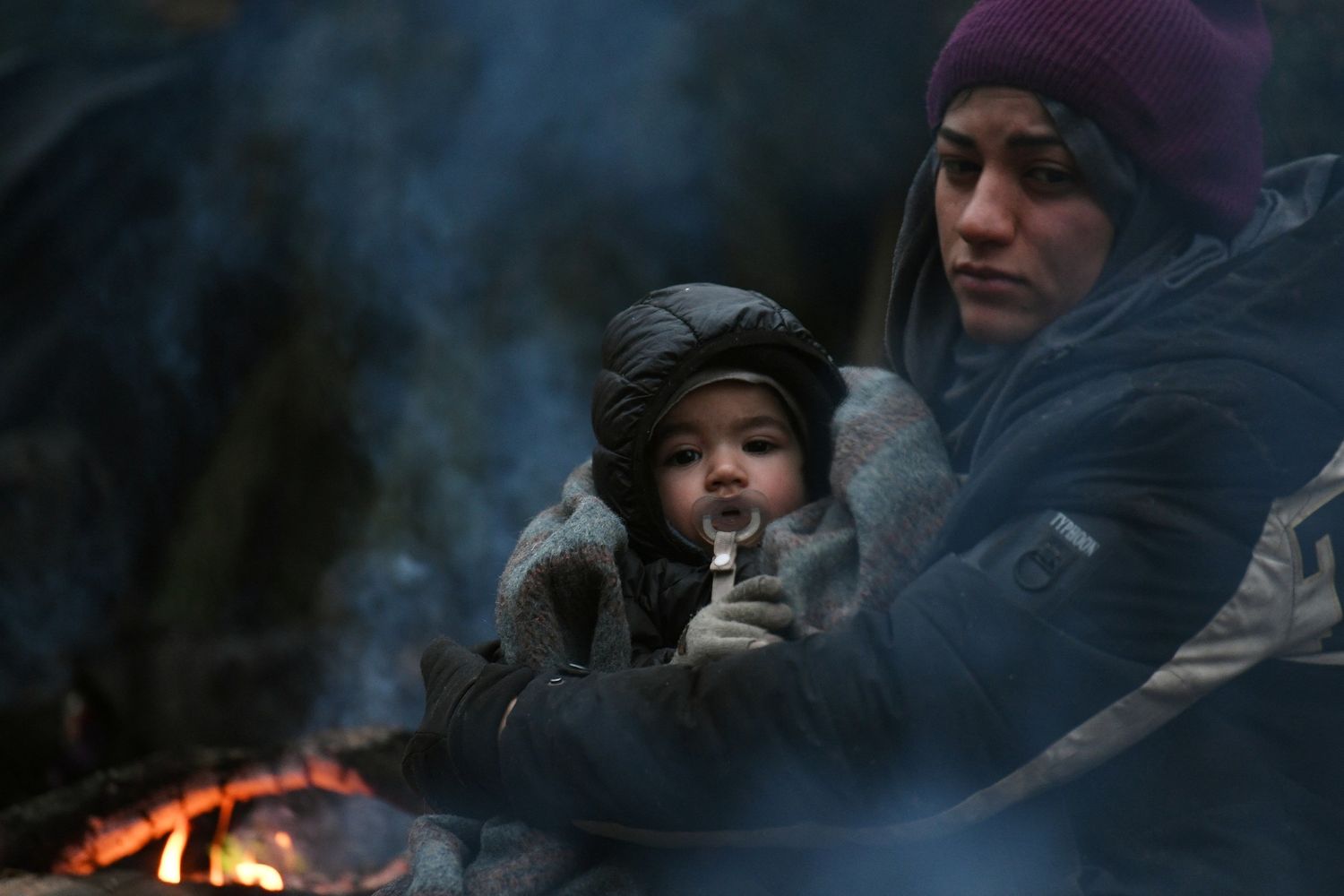 Migranti al confine con la Bielorussia