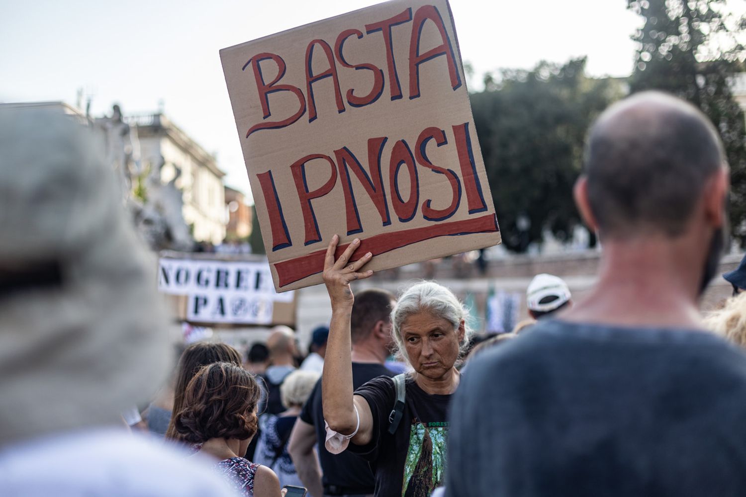 Una manifestazione di no-vax