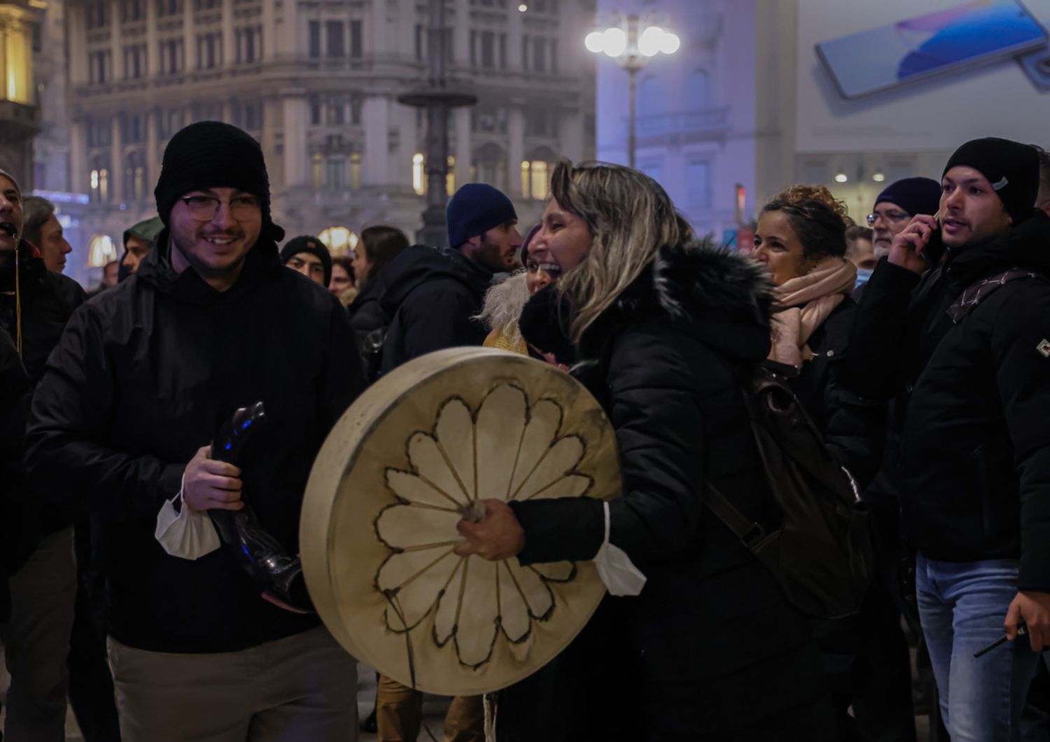 Una manifestazione no-green pass a Milano