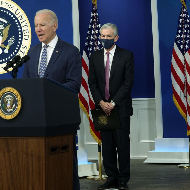 Il presidente Usa Joe Biden e il presidente della Fed Jerome Powell&nbsp;