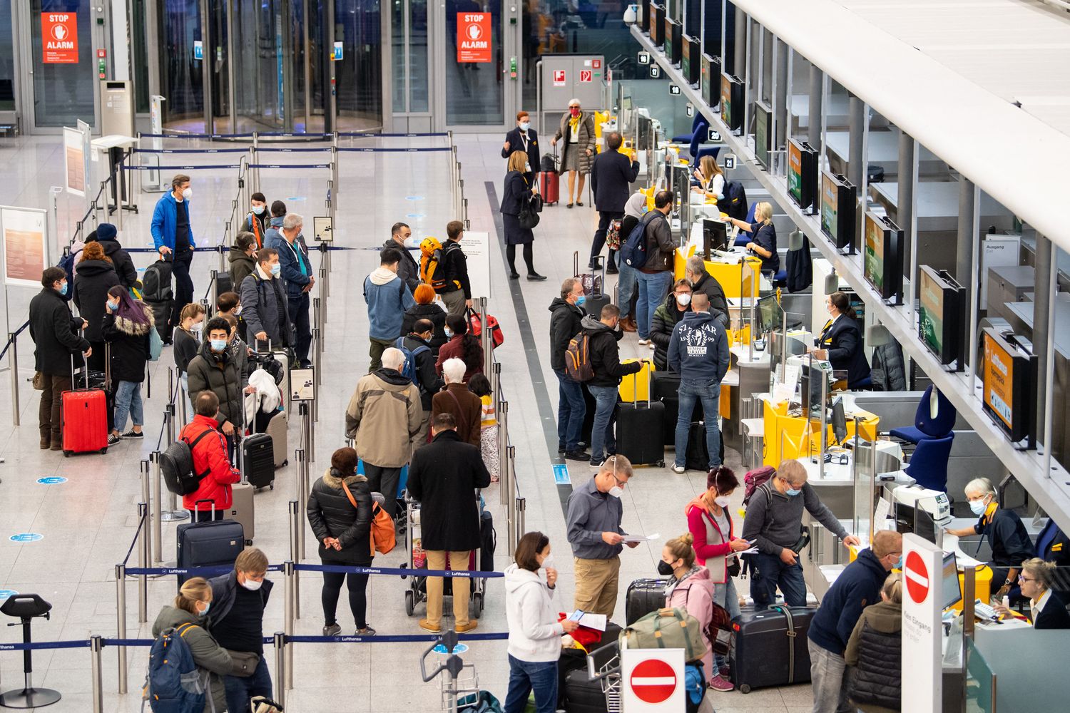 La sala passeggeri dell'aeroporto di Monaco