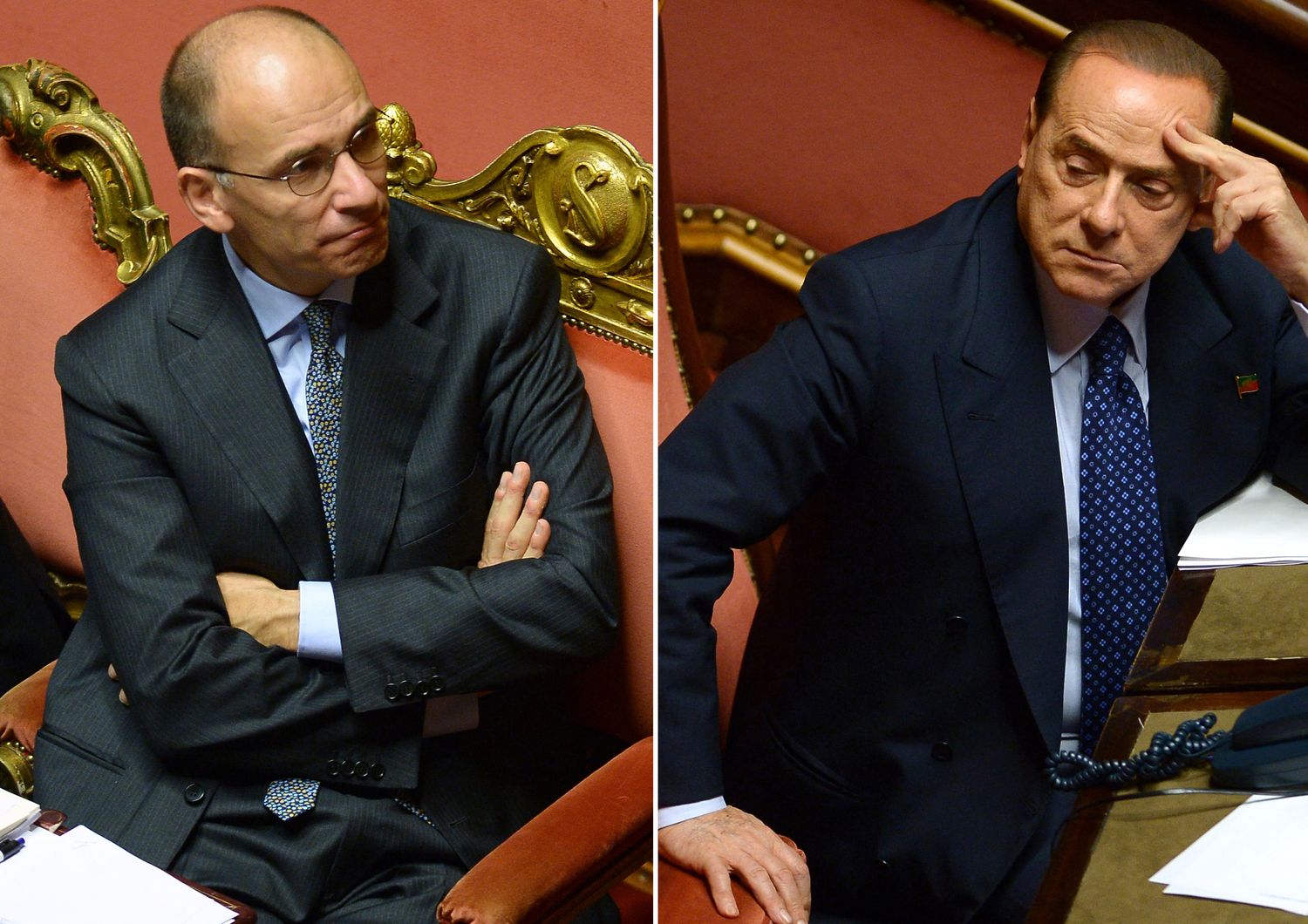 Enrico Letta e Silvio Berlusconi