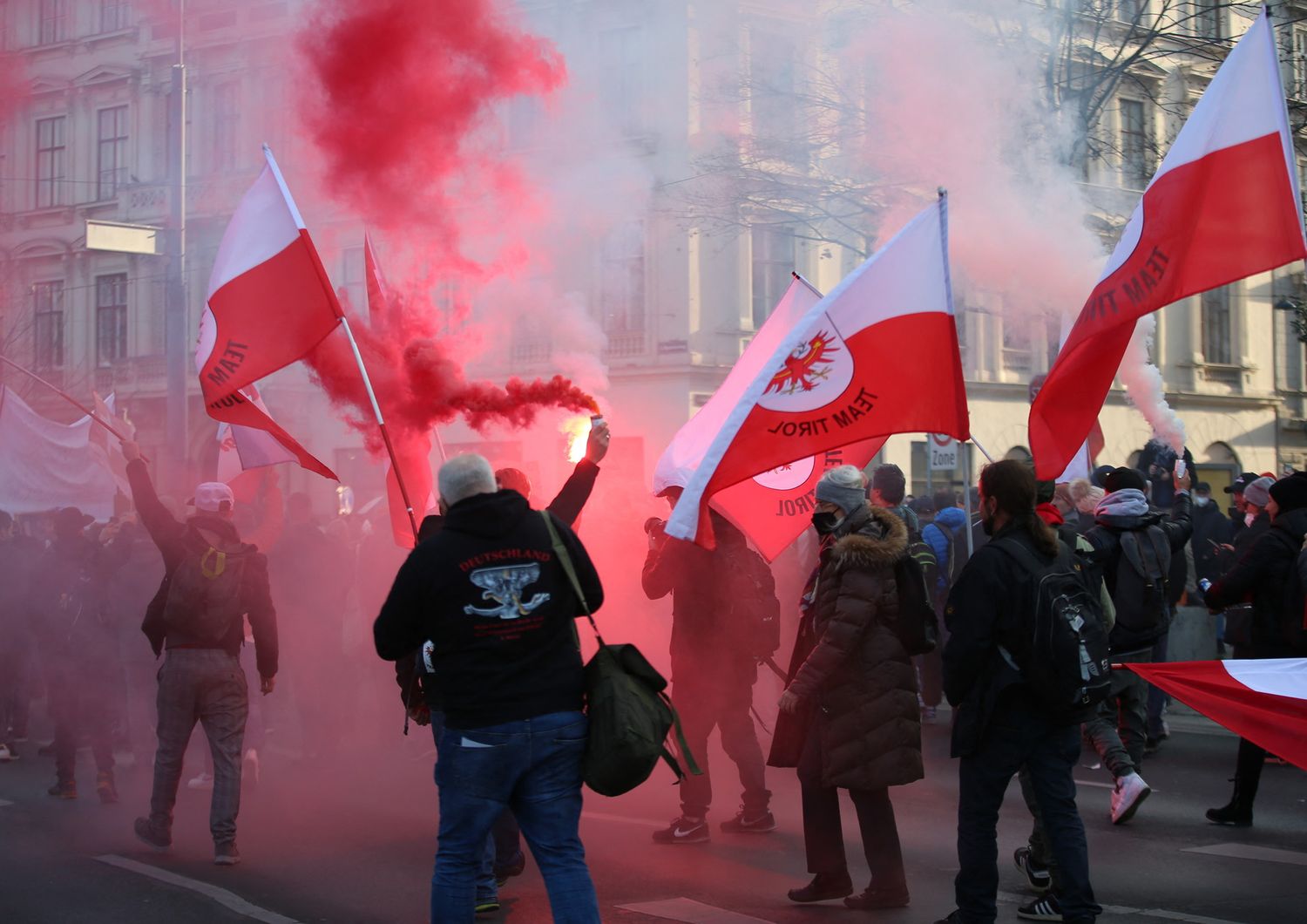 Cortei no-vax in Austria