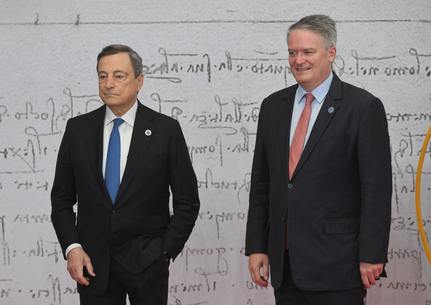 Il presidente del consiglio, Mario Draghi e il segretario generale dell'Ocse, Mathias Cormann