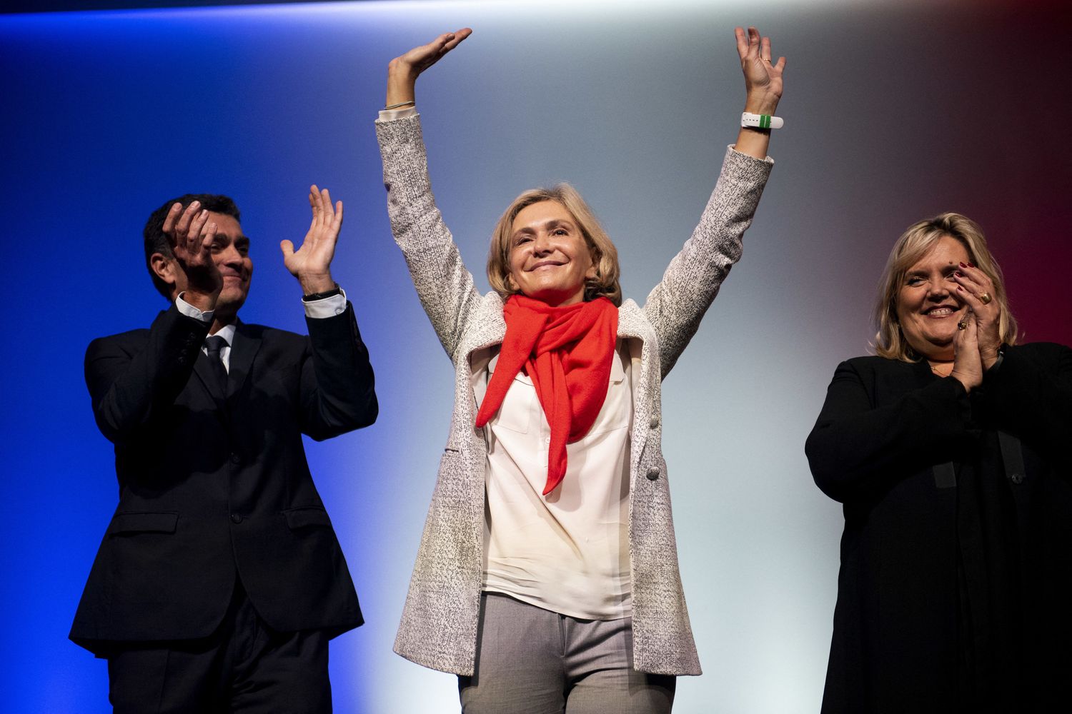 Val&eacute;rie P&eacute;cresse candidata alle presidenziali di les R&eacute;publicains, partito conservatore, che andr&agrave; al ballottaggio con Eric Ciotti