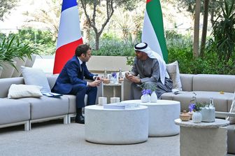 Emmanuel&nbsp; Macron e il principe Mohammed bin Zayed al-Nahyan&nbsp;