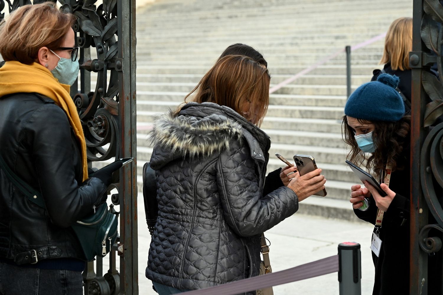 Controllo del Super green Pass per entrare all'Altare della Patria