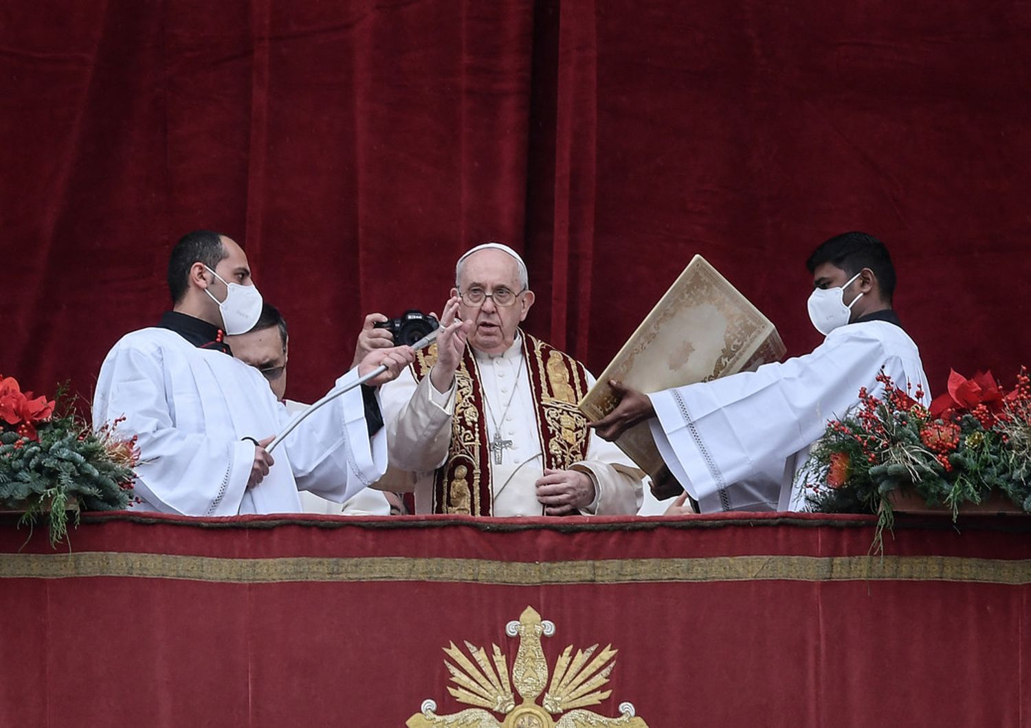 Papa Francesco in occasione della benedizione Urbi et Orbi di Natale in piazza San Pietro&nbsp;
