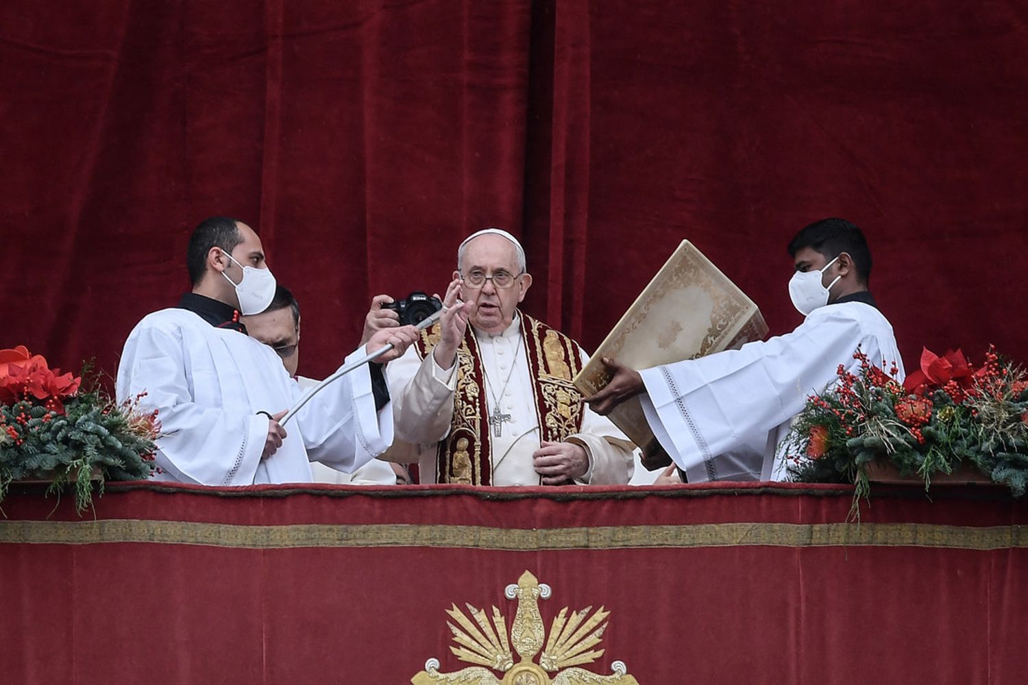 Papa Francesco in occasione della benedizione Urbi et Orbi di Natale in piazza San Pietro&nbsp;