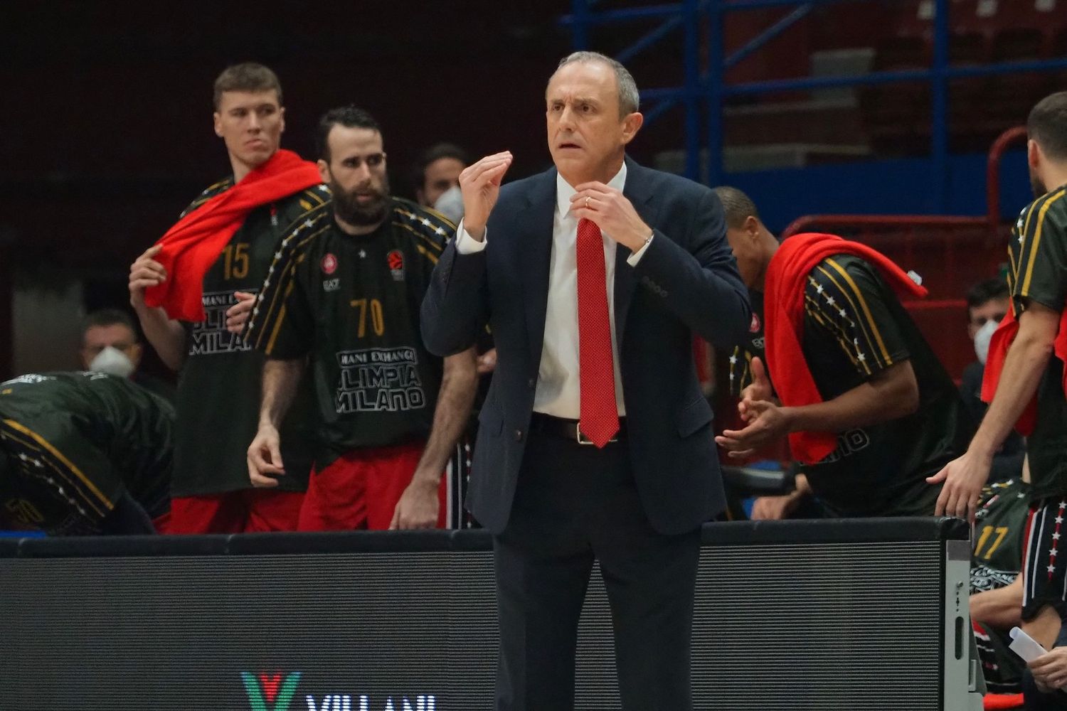Il coach dell'Olimpia Milano Ettore Messina&nbsp;