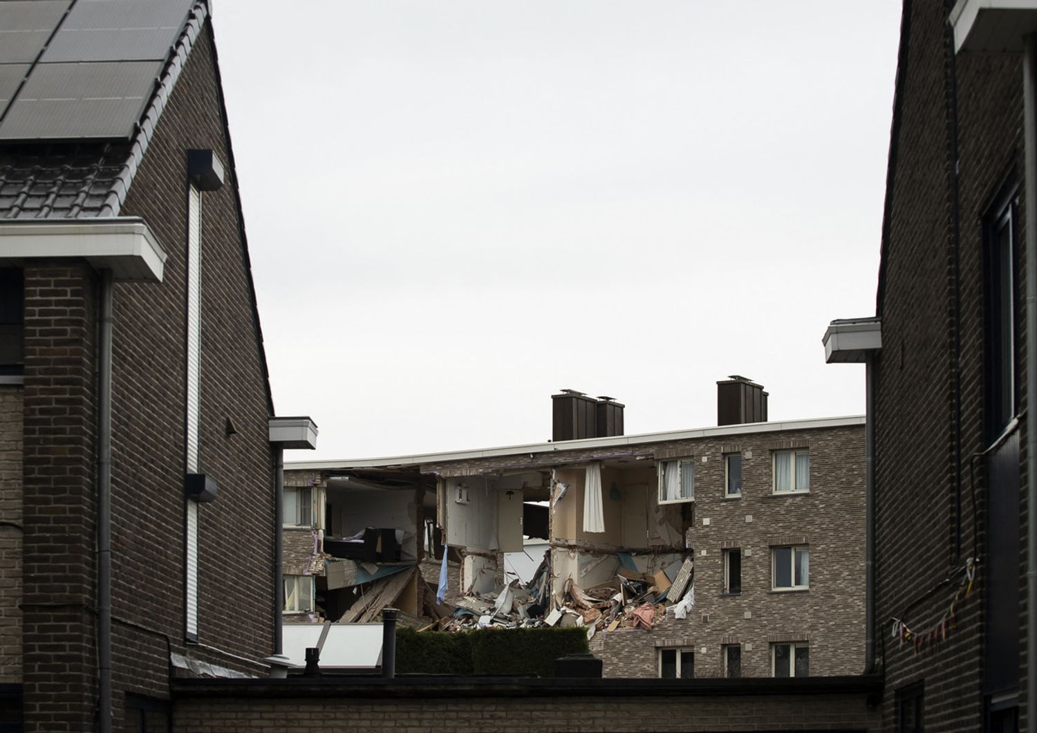 Le abitazioni distrutte dall'esplosione di gas in Belgio