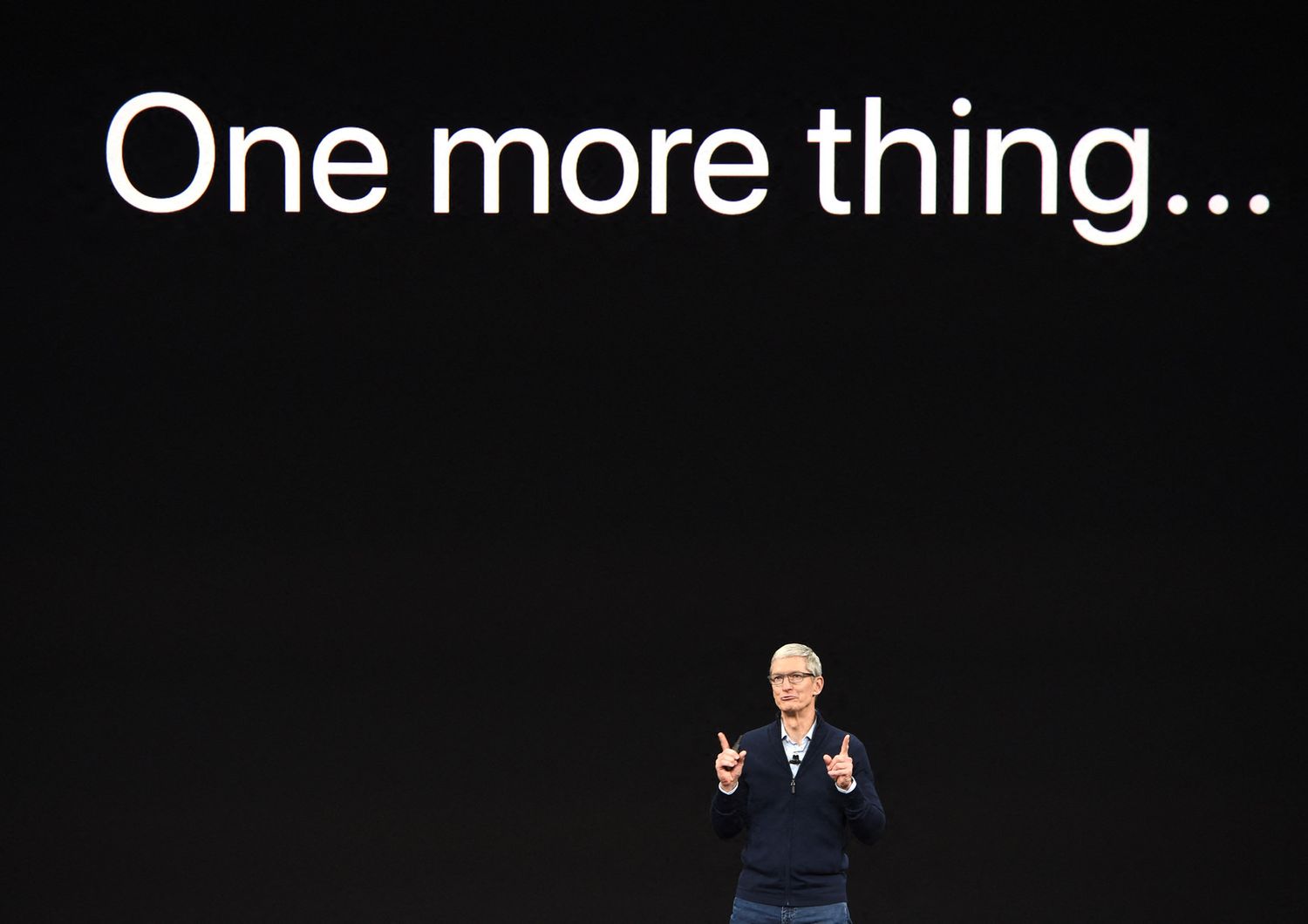 Tim Cook durante una presentazione Apple