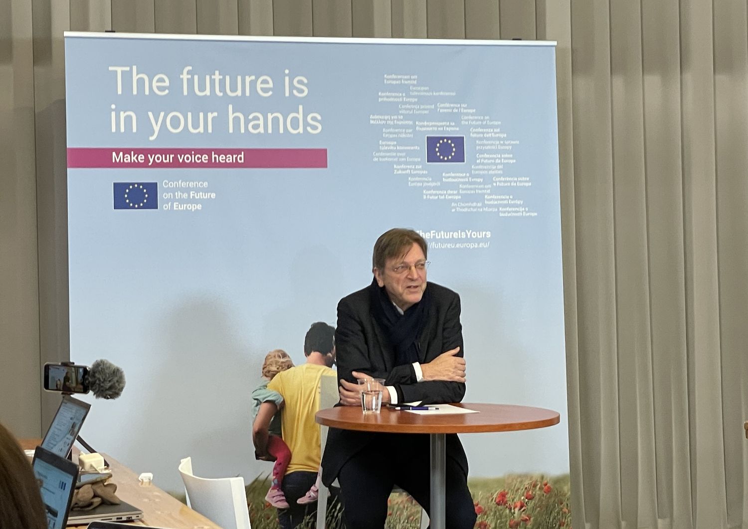 Guy Verhofstadt alla riunione dei cittadini alla Collegio d&rsquo;Europa a Natolin, a Varsavia&nbsp;&nbsp;