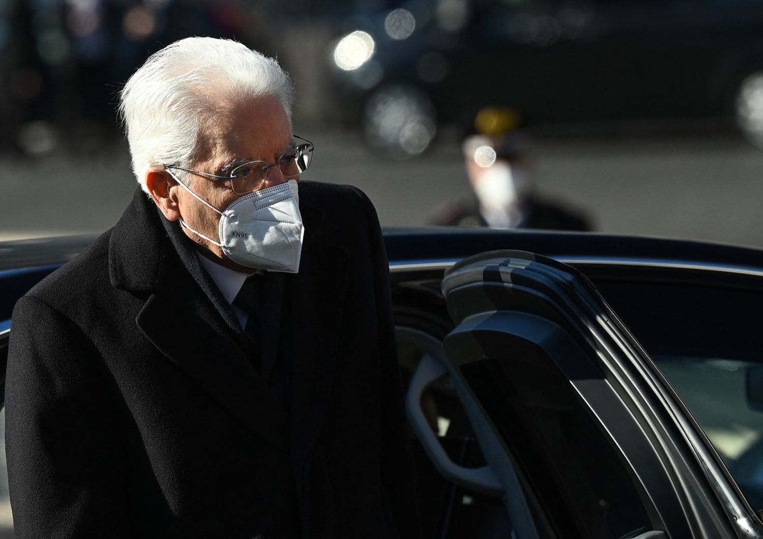 Il presidente Sergio Mattarella ai funerali di Stato di Sassoli