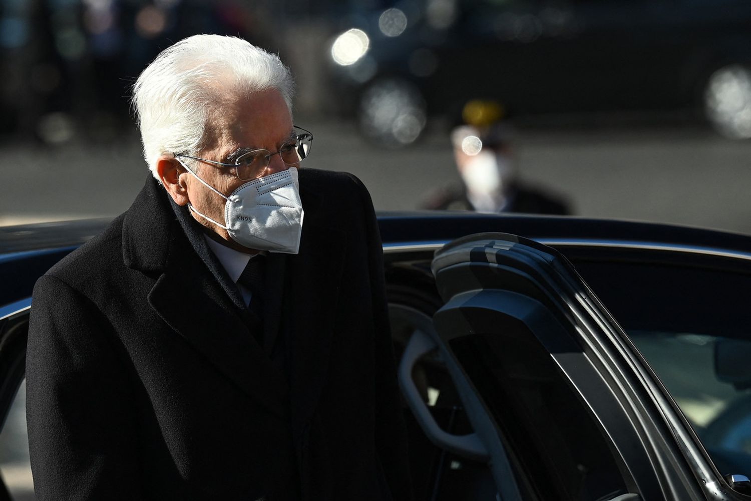 Il presidente Sergio Mattarella ai funerali di Stato di Sassoli