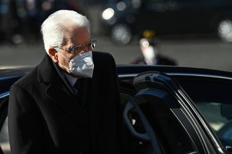 Il presidente Sergio Mattarella ai funerali di Stato di Sassoli