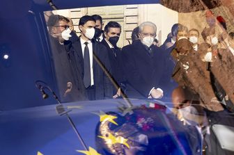 Sergio Mattarella ai funerali di Stato per David Sassoli