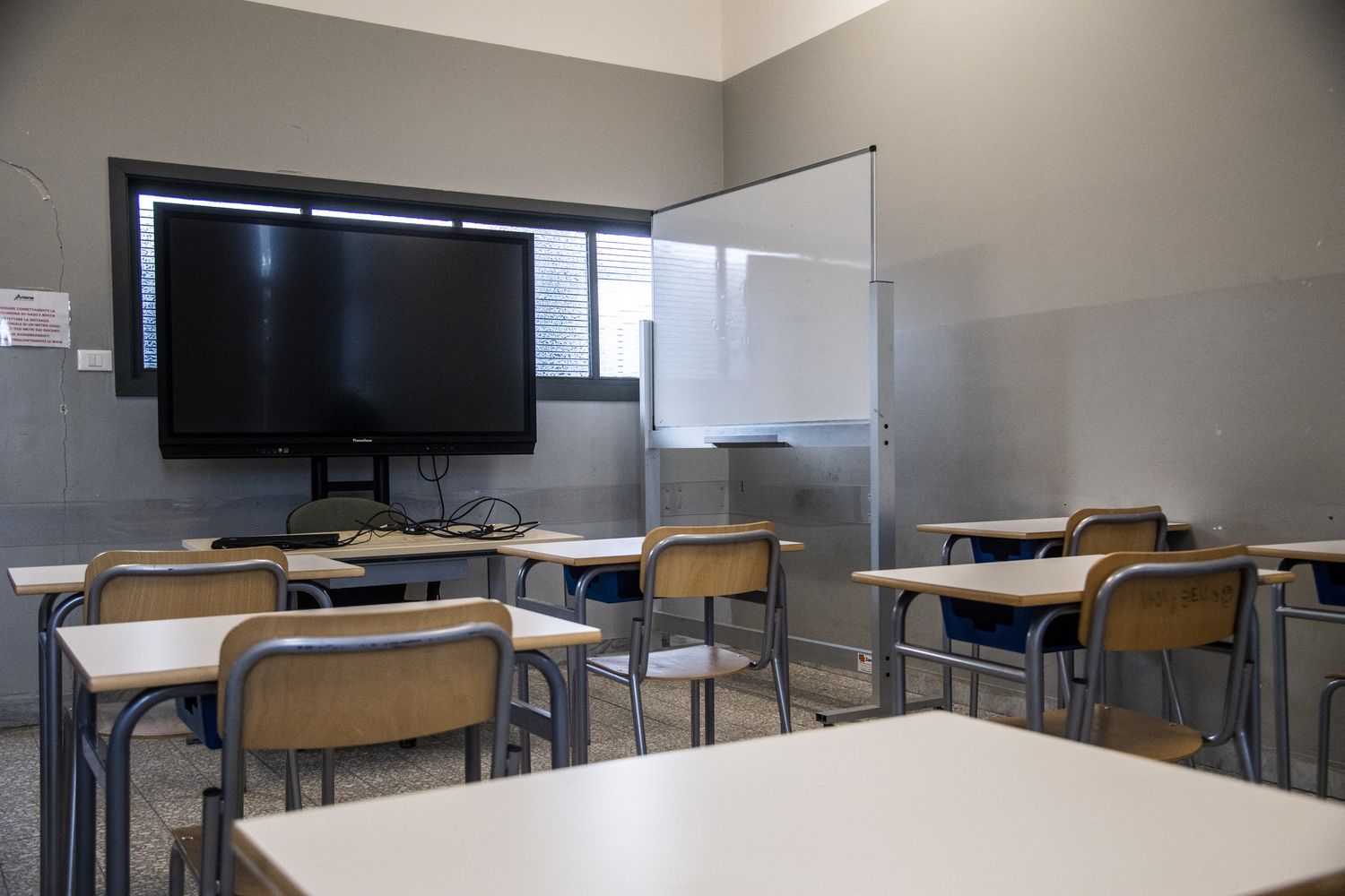 Un'aula scolastica vuota