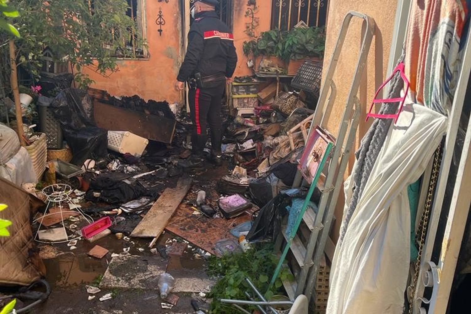 Il luogo dell'incendio in via Monte del Gallo a Roma&nbsp;