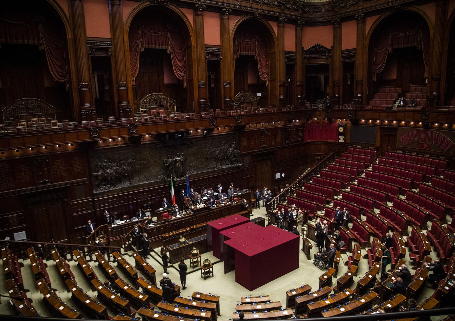 L'Aula di Montecitorio allestita per l'elezione del Presidente della Repubblica&nbsp;