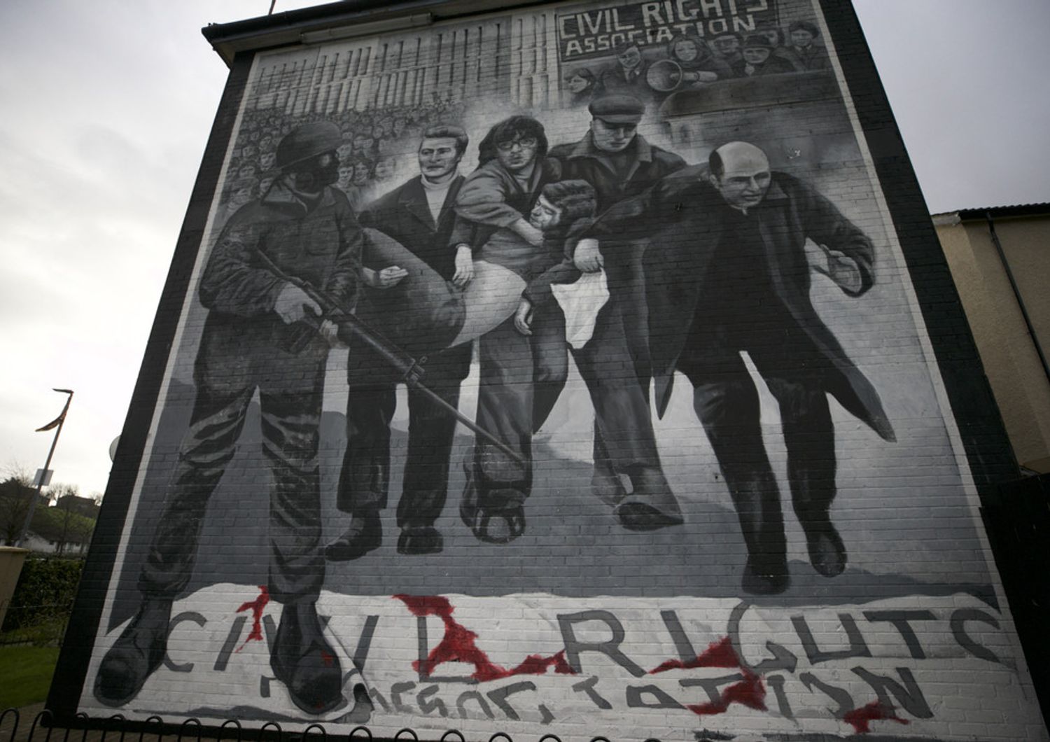 Un murale in ricordo della 'Bloody Sunday' a Derry nell'Irlanda del Nord&nbsp;