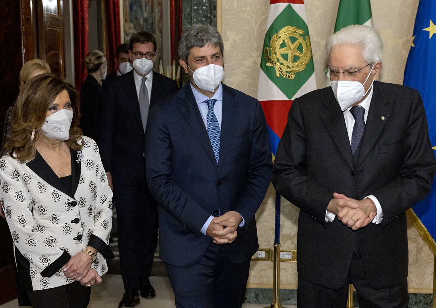 Il presidente della Repubblica Sergio Mattarella riceve al Quirinale il presidente del senato, Elisabetta Casellati, e della Camera, Roberto Fico&nbsp;