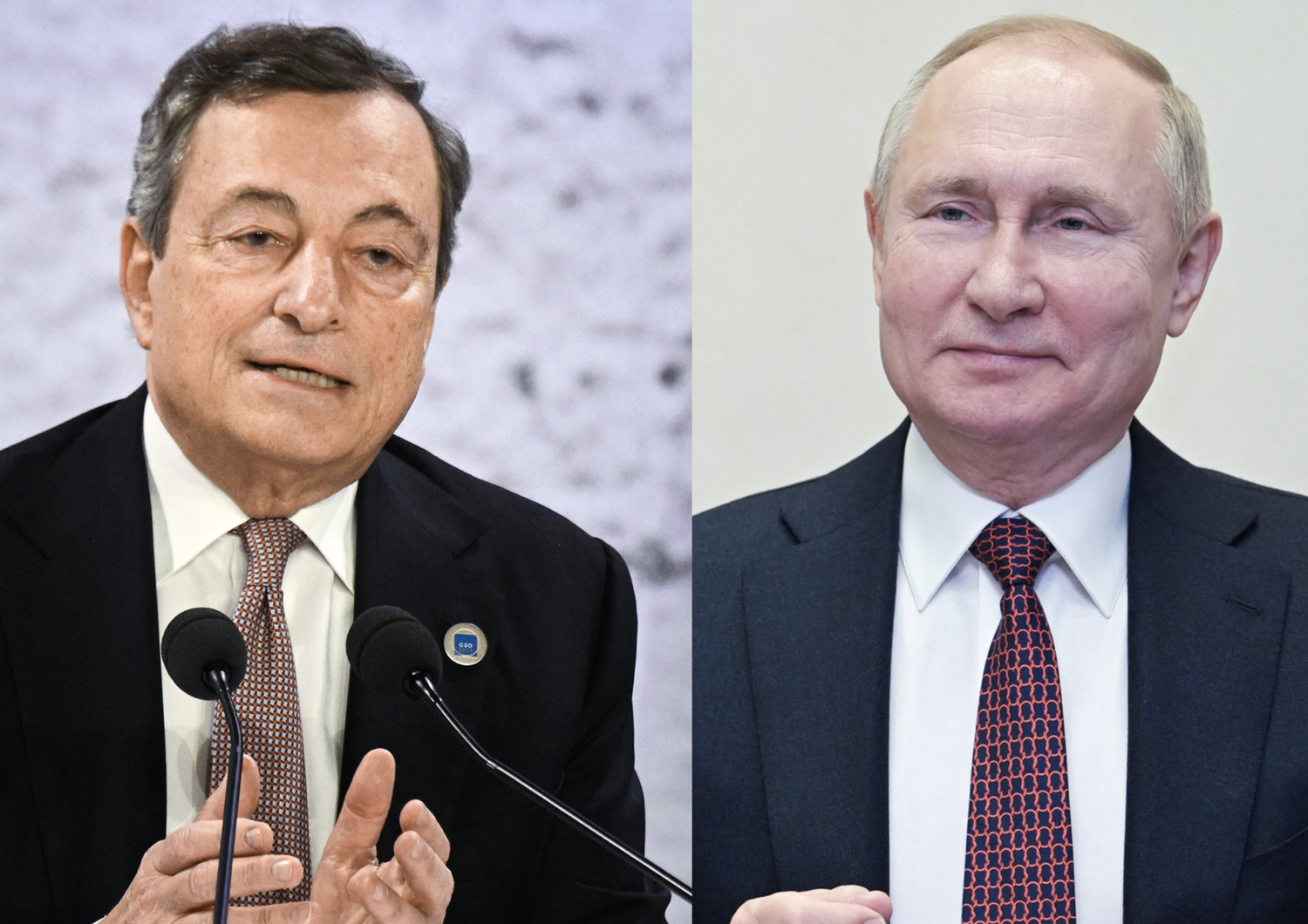 Mario Draghi e Vladimir Putin