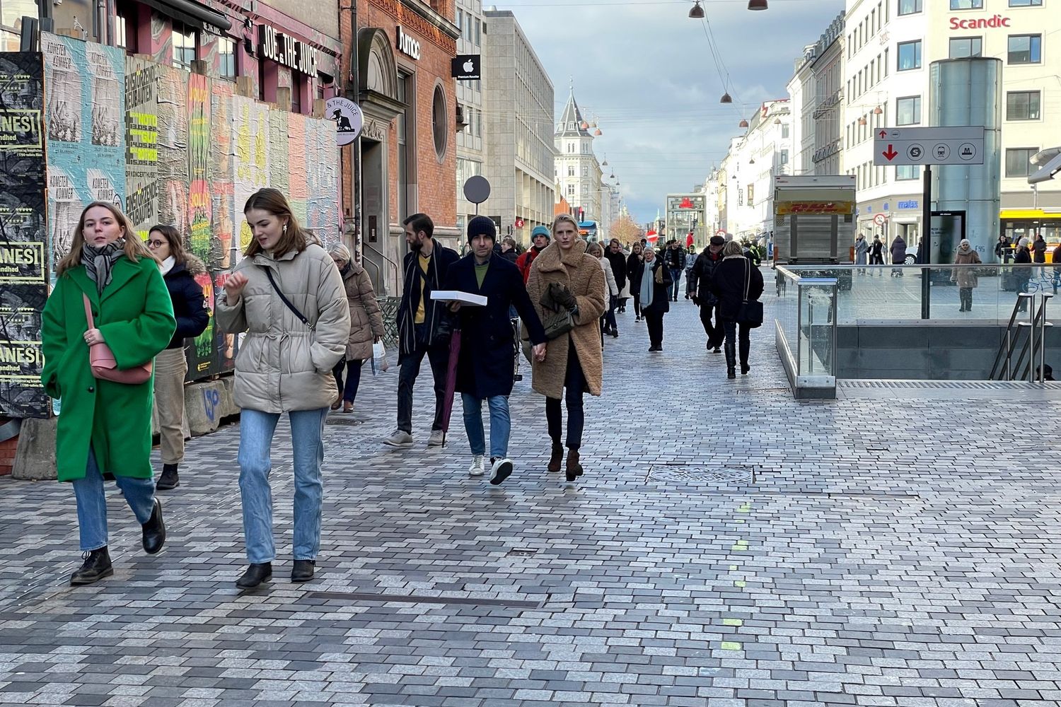 Il centro di Copenaghen senza mascherine&nbsp;