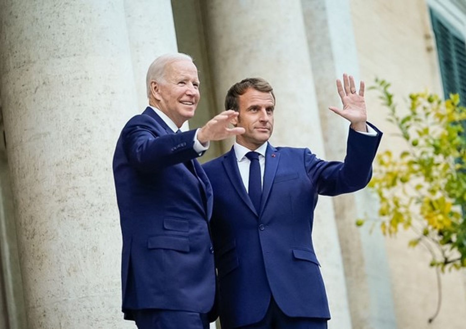 Ilpresidente Usa Joe Biden e il presidente Francese Emmanuel Macron&nbsp;