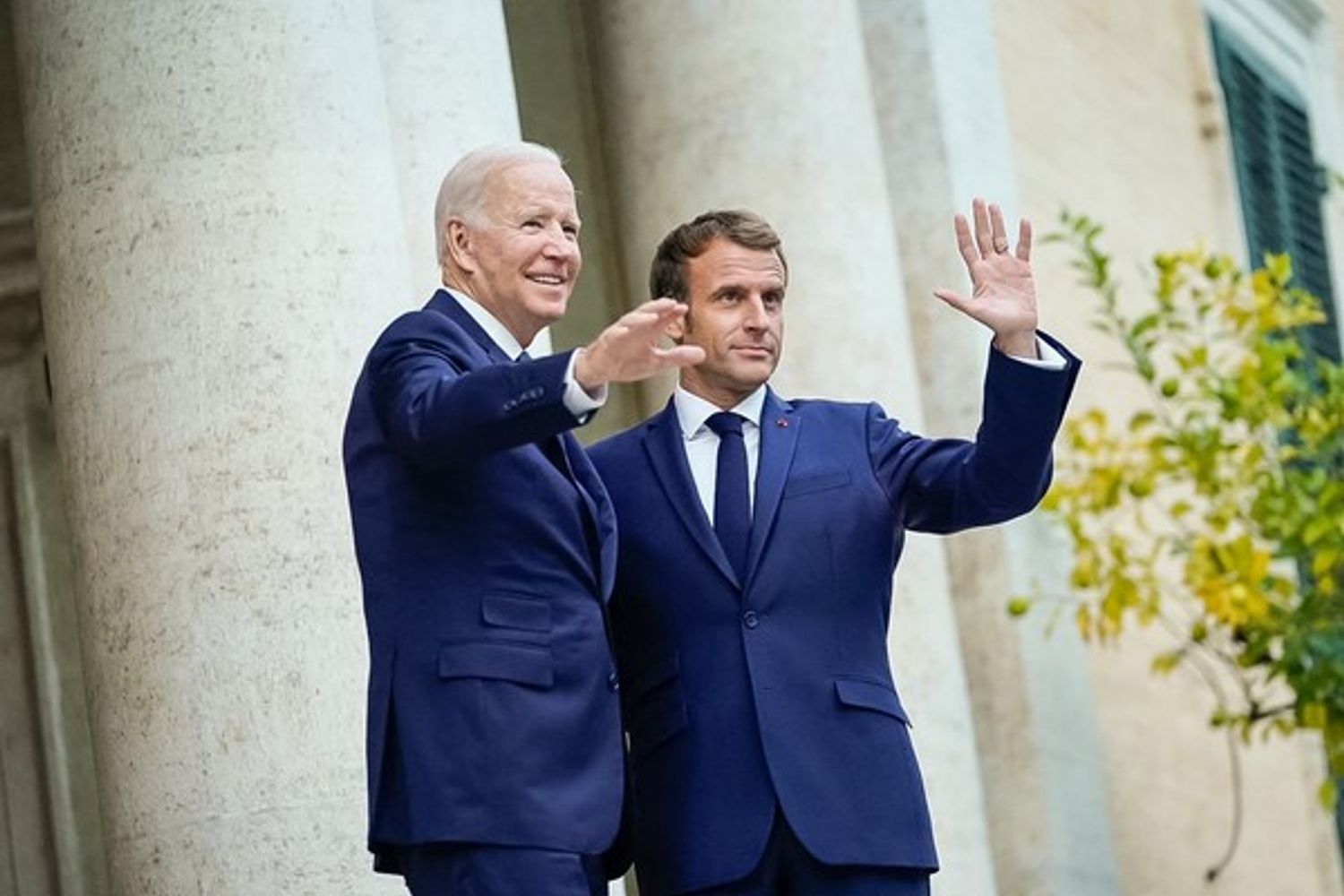 Ilpresidente Usa Joe Biden e il presidente Francese Emmanuel Macron&nbsp;