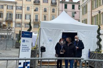 La postazione tamponi al Festival di Sanremo