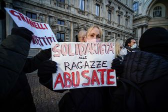 Una manifestazione della Lega contro le violenze della notte di Capodanno a Milano