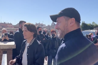 Tom Holland e Francesco Totti al Campidoglio