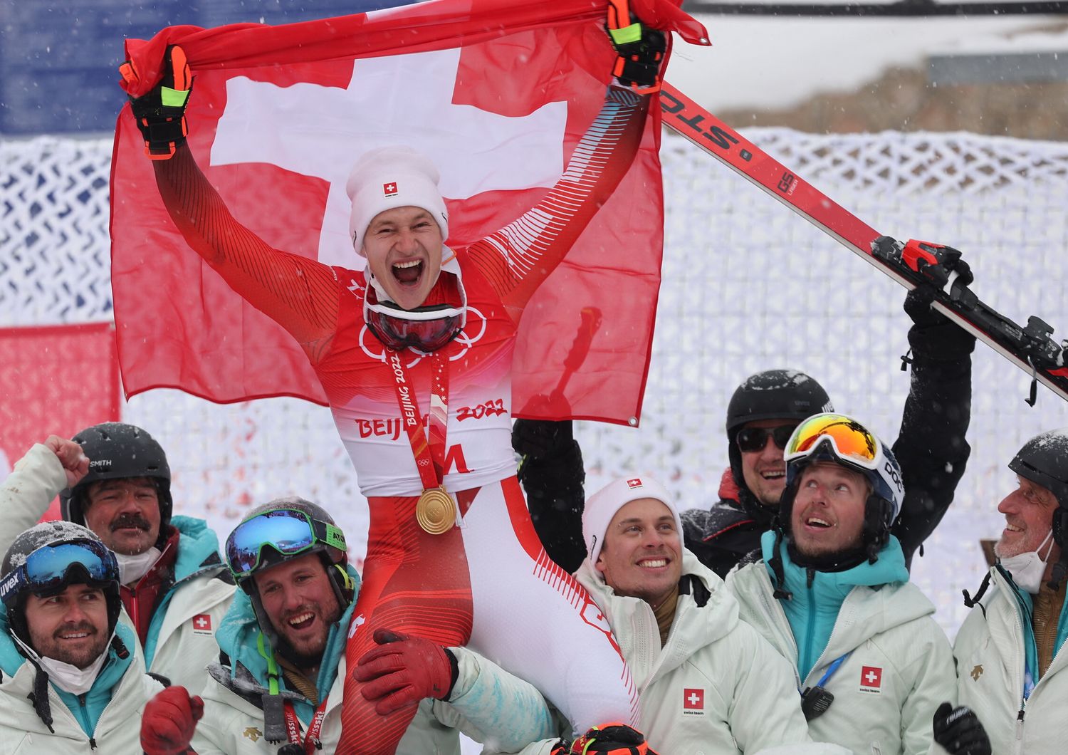 Marco Odermatt vincitore della medaglia d'oro nello slalom gigante&nbsp;