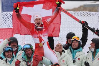 Marco Odermatt vincitore della medaglia d'oro nello slalom gigante&nbsp;